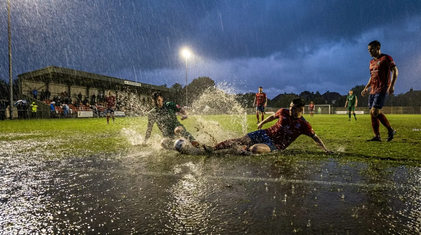 Rain — wet pitch