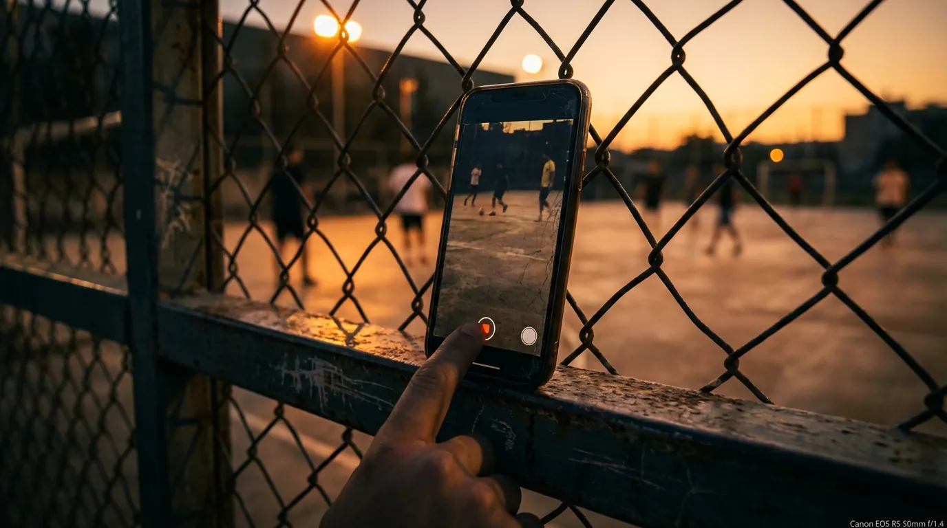 Phone recording on fence